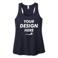 District Women's V.I.T. Racerback Tank, New Navy, Front view, Mockup
