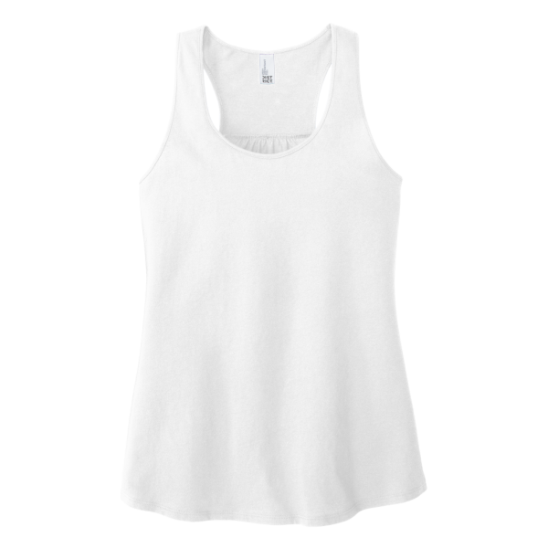 District Women's V.I.T. Racerback Tank, White, Front view