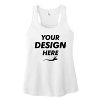 District Women's V.I.T. Racerback Tank, White, Front view, Mockup