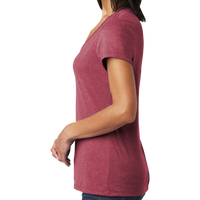 District Women's Very Important Tee ® V Neck, Heathered Cardinal, Left Sleeve view