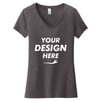 District Women's Very Important Tee ® V Neck, Heathered Charcoal, Front view, Mockup