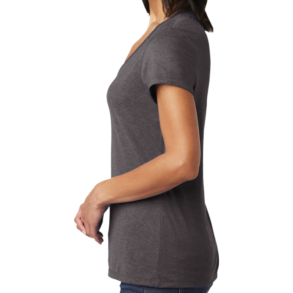District Women's Very Important Tee ® V Neck, Heathered Charcoal, Left Sleeve view