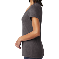 District Women's Very Important Tee ® V Neck, Heathered Charcoal, Left Sleeve view