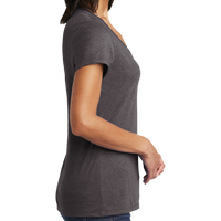 District Women's Very Important Tee ® V Neck, Heathered Charcoal, Right Sleeve view