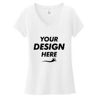 District Women's Very Important Tee ® V Neck, White, Front view, Mockup