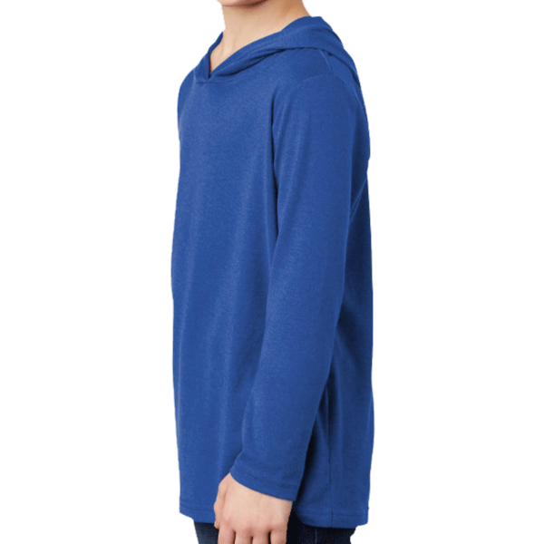 District Youth Perfect Tri ® Long Sleeve Hoodie, Deep Royal, Left Sleeve view
