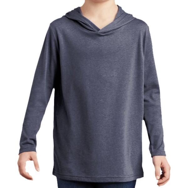 District Youth Perfect Tri ® Long Sleeve Hoodie, Navy Frost, Front view