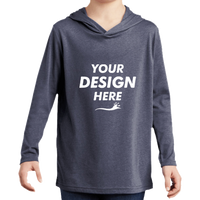 District Youth Perfect Tri ® Long Sleeve Hoodie, Navy Frost, Front view, Mockup