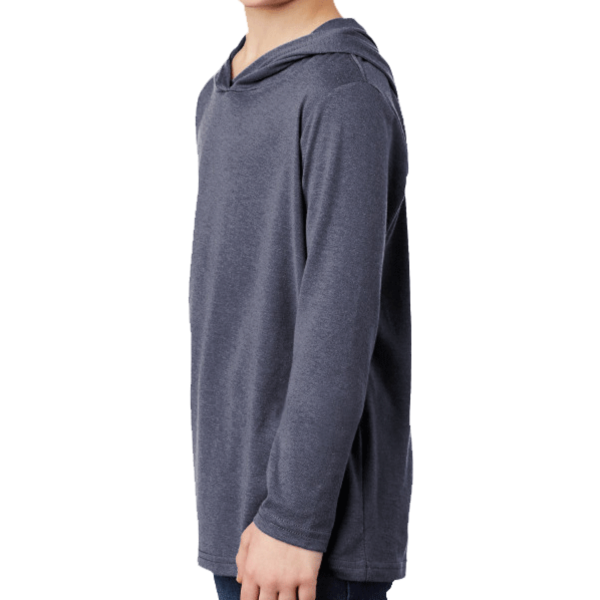 District Youth Perfect Tri ® Long Sleeve Hoodie, Navy Frost, Left Sleeve view