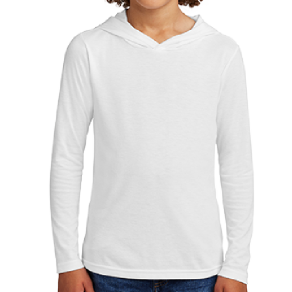 District Youth Perfect Tri ® Long Sleeve Hoodie, White, Front view