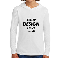 District Youth Perfect Tri ® Long Sleeve Hoodie, White, Front view, Mockup