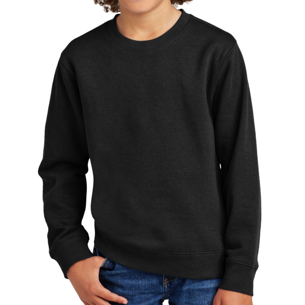District Youth V.I.T. Fleece Crew, Black, Front view