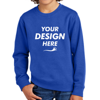 District Youth V.I.T. Fleece Crew, Deep Royal, Front view, Mockup