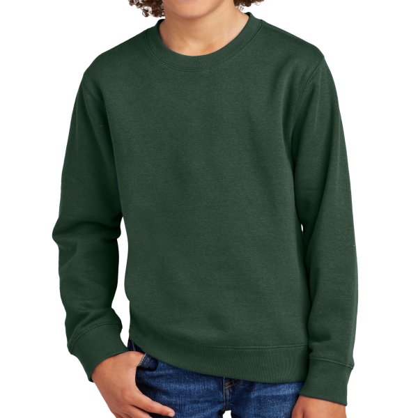 District Youth V.I.T. Fleece Crew, Forest Green, Front view