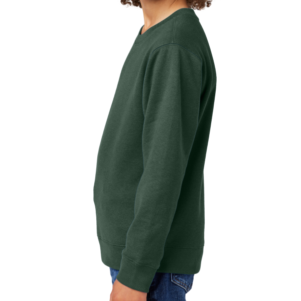 District Youth V.I.T. Fleece Crew, Forest Green, Left Sleeve view