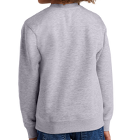 District Youth V.I.T. Fleece Crew, Light Heather Grey, Back view