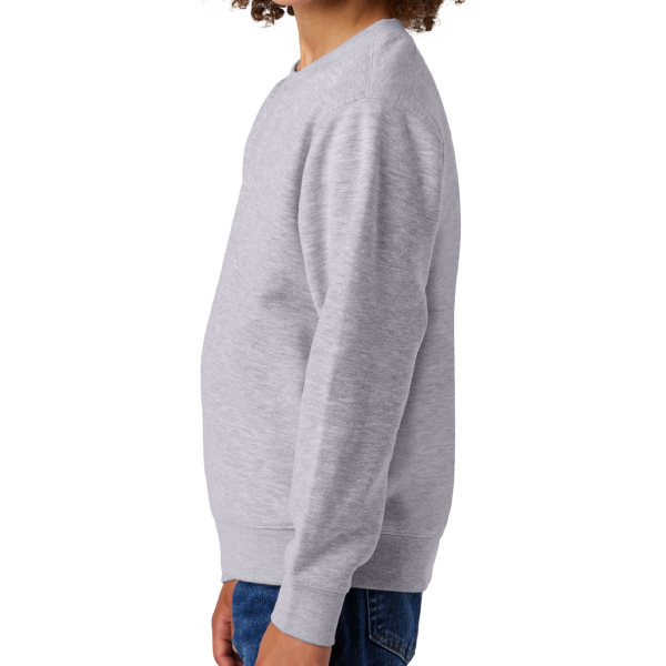 District Youth V.I.T. Fleece Crew, Light Heather Grey, Left Sleeve view