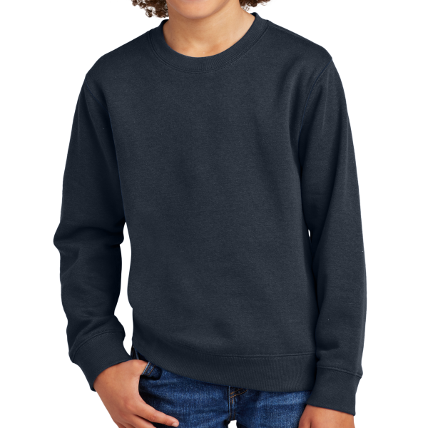 District Youth V.I.T. Fleece Crew, New Navy, Front view