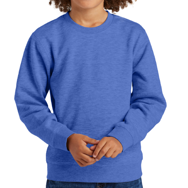 District Youth V.I.T. Fleece Crew, Royal Frost, Front view