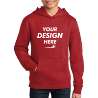 District Youth V.I.T. Fleece Hoodie, Classic Red, Front view, Mockup