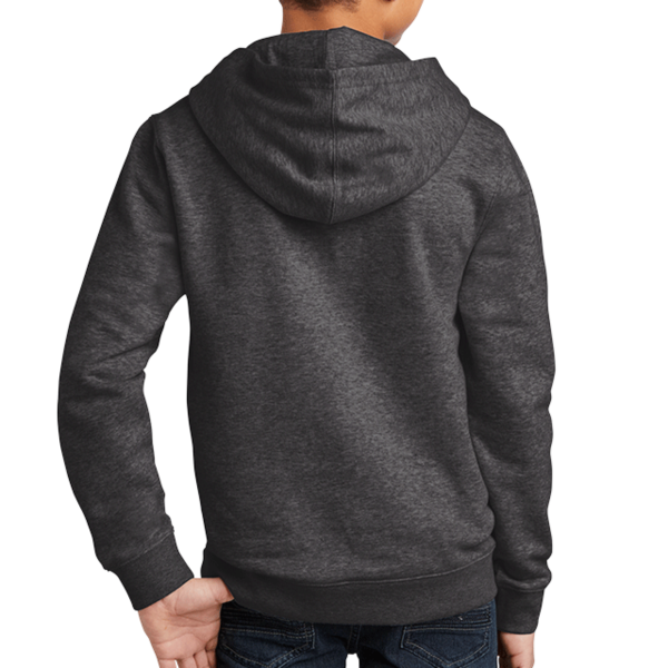 District Youth V.I.T. Fleece Hoodie, Heathered Charcoal, Back view
