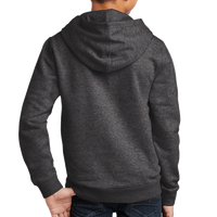 District Youth V.I.T. Fleece Hoodie, Heathered Charcoal, Back view