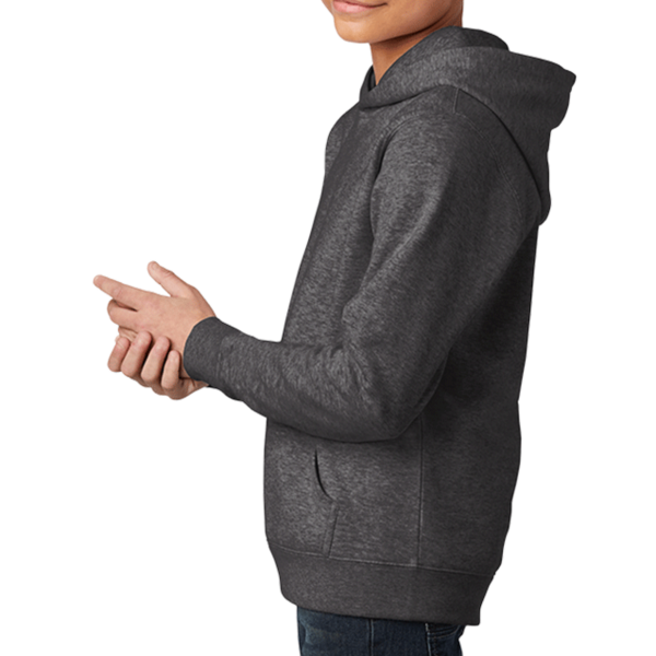District Youth V.I.T. Fleece Hoodie, Heathered Charcoal, Left Sleeve view