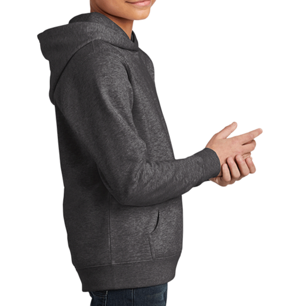 District Youth V.I.T. Fleece Hoodie, Heathered Charcoal, Right Sleeve view