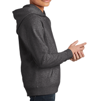 District Youth V.I.T. Fleece Hoodie, Heathered Charcoal, Right Sleeve view