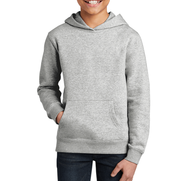 District Youth V.I.T. Fleece Hoodie, Light Heather Grey, Front view