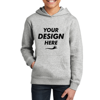 District Youth V.I.T. Fleece Hoodie, Light Heather Grey, Front view, Mockup
