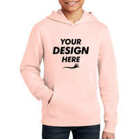 District Youth V.I.T. Fleece Hoodie, Rosewater Pink, Front view, Mockup