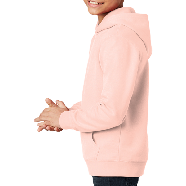 District Youth V.I.T. Fleece Hoodie, Rosewater Pink, Left Sleeve view