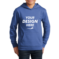District Youth V.I.T. Fleece Hoodie, Royal Frost, Front view, Mockup