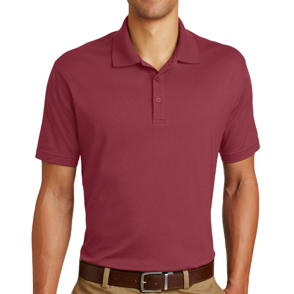 Eddie Bauer Performance Polo, Red Rhubarb, Front view
