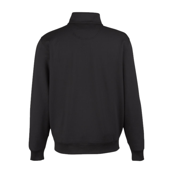 Fairway & Greene Men's Caves Tech Quarter-Zip Pullover, Black / Dark Shadow Grey Heather, Back view