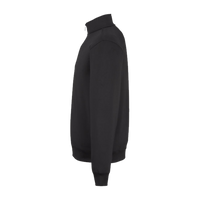 Fairway & Greene Men's Caves Tech Quarter-Zip Pullover, Black / Dark Shadow Grey Heather, Left Sleeve view