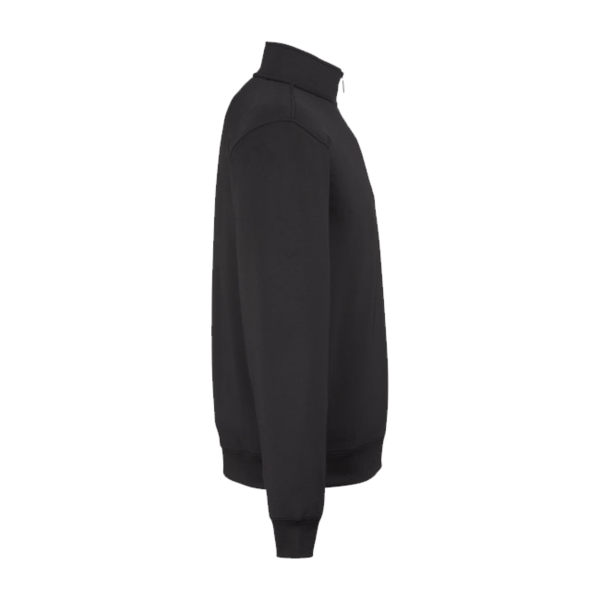 Fairway & Greene Men's Caves Tech Quarter-Zip Pullover, Black / Dark Shadow Grey Heather, Right Sleeve view