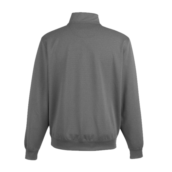 Fairway & Greene Men's Caves Tech Quarter-Zip Pullover, Dark Shadow Grey Heather / Dark Shadow Grey Heather, Back view