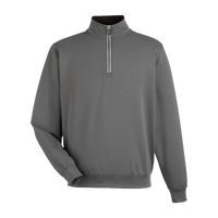 Fairway & Greene Men's Caves Tech Quarter-Zip Pullover, Dark Shadow Grey Heather / Dark Shadow Grey Heather, Front view
