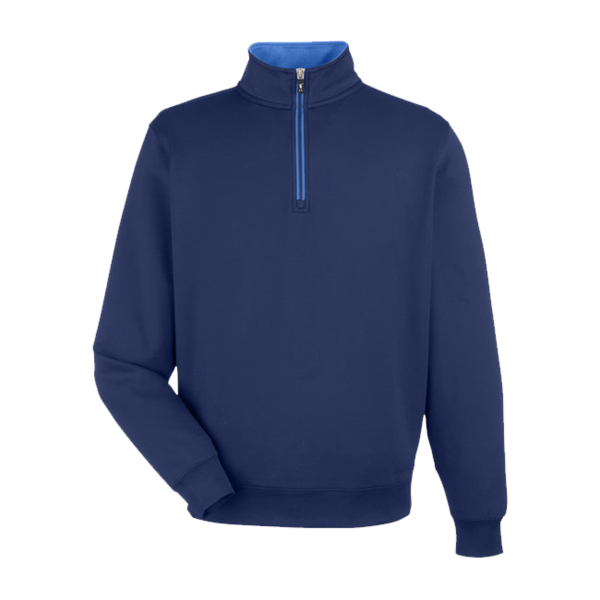 Fairway & Greene Men's Caves Tech Quarter-Zip Pullover, Marine / Marine, Front view
