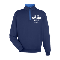 Fairway & Greene Men's Caves Tech Quarter-Zip Pullover, Marine / Marine, Front view, Mockup