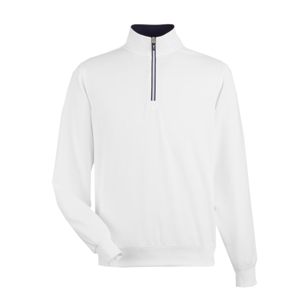 Fairway & Greene Men's Caves Tech Quarter-Zip Pullover, White / White, Front view