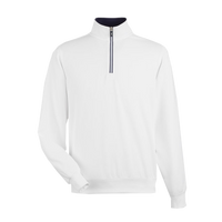 Fairway & Greene Men's Caves Tech Quarter-Zip Pullover, White / White, Front view