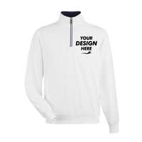 Fairway & Greene Men's Caves Tech Quarter-Zip Pullover, White / White, Front view, Mockup