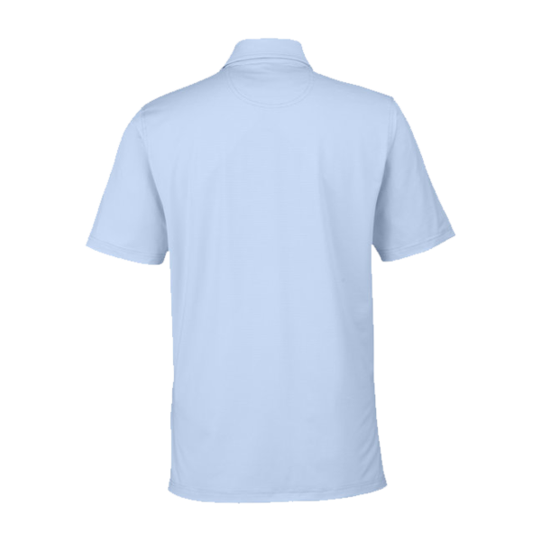 Fairway & Greene Men's USA Made Mini Stripe Tech Polo, Bluff, Back view
