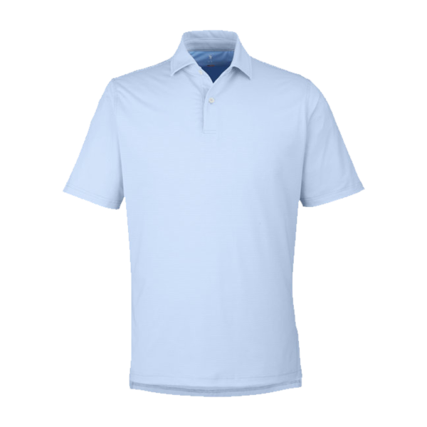 Fairway & Greene Men's USA Made Mini Stripe Tech Polo, Bluff, Front view