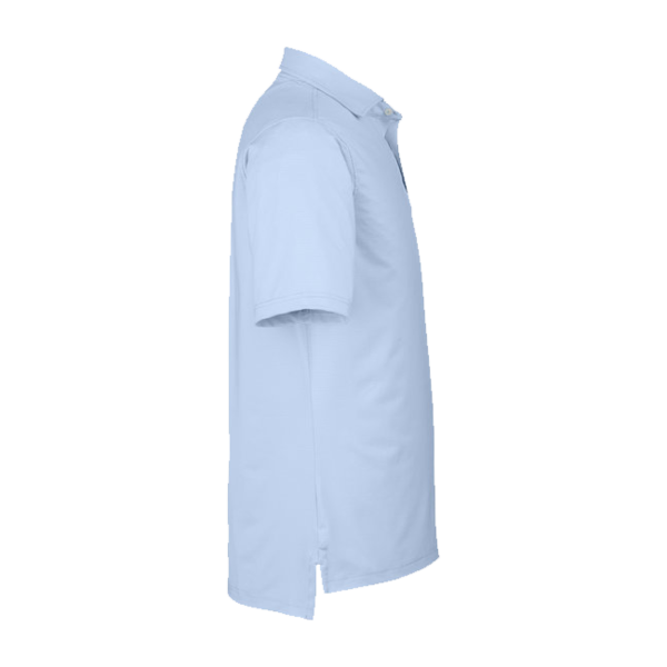 Fairway & Greene Men's USA Made Mini Stripe Tech Polo, Bluff, Right Sleeve view