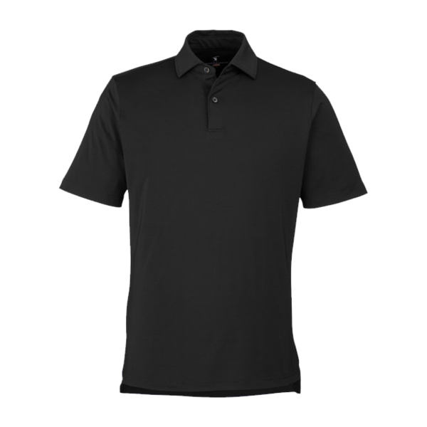 Fairway & Greene Men's USA Made Tournament Solid Tech Polo, Black, Front view