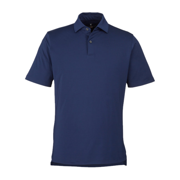 Fairway & Greene Men's USA Made Tournament Solid Tech Polo, Marine, Front view